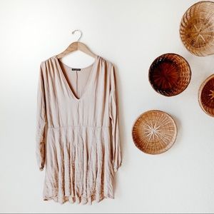 Brandy Melville Cream Long Sleeve Dress